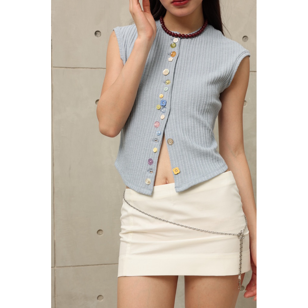 VIVI KNIT TANK TOP(Beige•Blue•Cream)