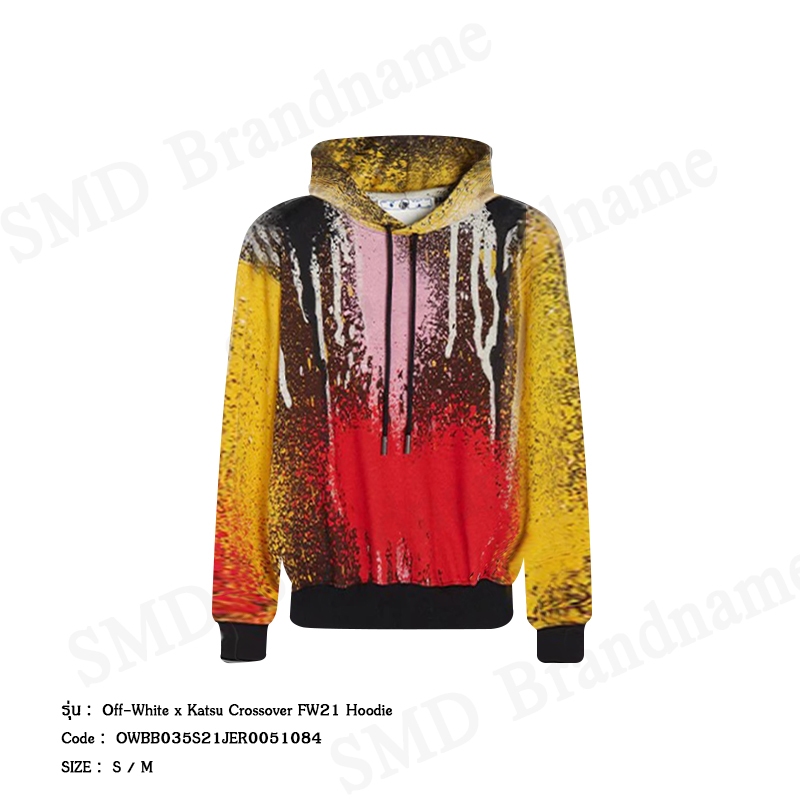 Off-White เสื้อสเวตเตอร์แขนยาวผู้ชาย รุ่น Off-White x Katsu Crossover FW21 Hoodie Code: OWBB035S21JE