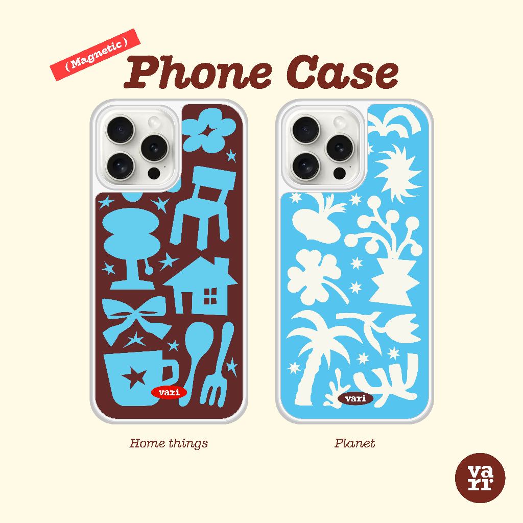 (พร้อมส่ง) Silver Phone Case  Home things & Plant Magnetic (แม่เหล็ก) เคสไอโฟน เคสขอบเงิน