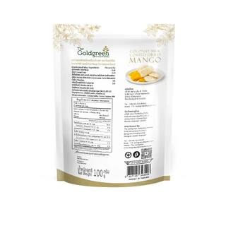 [ซองเดี่ยว] The Goldgreen - มะม่วงเคลือบครีมกะทิ MANGO COATED COCONUT MILK 100 กรัม