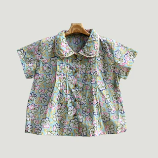 เสื้อผ้าฝ้ายอินเดีย คอบัว พิมพ์ลายดอกน่ารักสุดๆ เนื้อเบาเย็นสบาย สไตล์คังคุไบ ใส่ได้ทุกโอกาส เหมาะสำหรับ บ้านเราเมืองไทย