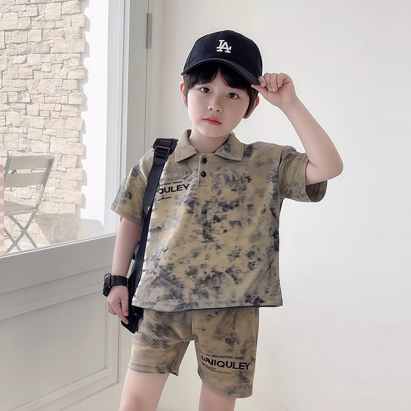 2-14 ปี ชุดเสื้อโปโลเด็ก สไตล์เกาหลี ใหม่ เด็กชาย คอกลม เสื้อแขนสั้น และกางเกงขาสั้น ผ้าฝ้ายแท้ านุ่มใสสบายฯ รูปที่ 5