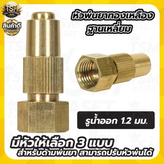 หัวพ่นยาทองเหลือง 1รู (1ชิ้น /5ชิ้น) หัวฉีดยา สำหรับพ่นยาแบตเตอรี่และมือโยก ปรับละอองได้