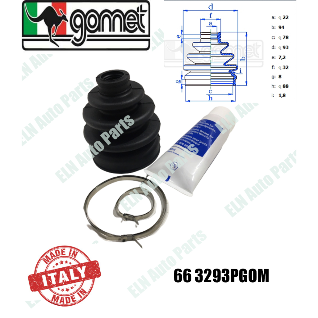 ยางหุ้มเพลานอก/ ยางกันฝุ่นเพลานอก MB Lancer E-car 1.6i, 1.8i 16v GTi 94/