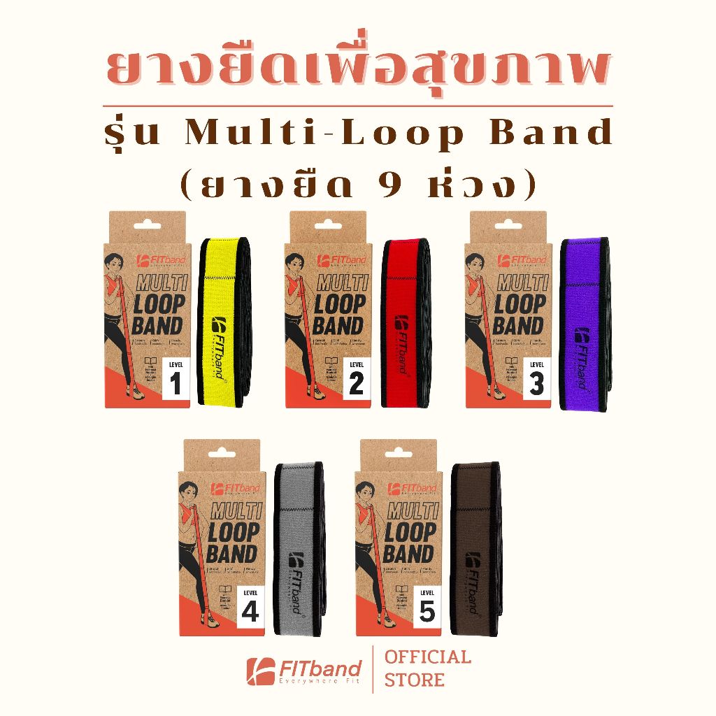 FITband Multi-Loop Band ยางยืดเพื่อสุขภาพ แบบ 9 ห่วง ยางยืดออกกำลังกาย ยางยืดบริหารกล้ามเนื้อ