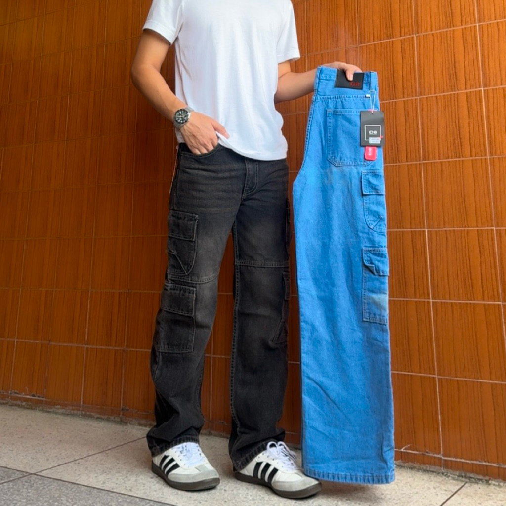 กางเกงยีนส์คาร์โก้ขายาว 8 กระเป๋าCp8