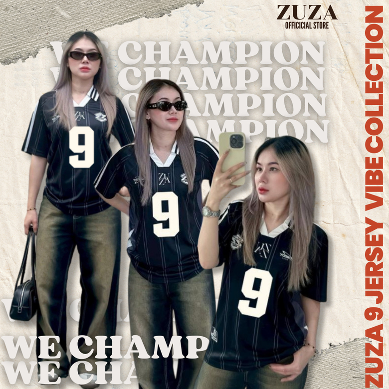 ZUZA 9 JERSEY Collection l เสื้อโปโลคอปก แขนสั้น ผ้าไมโครฯ ทรงOversize Unisex งานพิมพ์คมชัด ผ้านุ่มลื่น สวมใส่สบาย - ภาพย่อย 5
