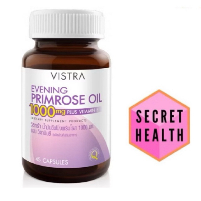 Vistra Evening Primrose Oil 1000mg Plus Vitamin E วิสทร้าน้ำมันอีฟนิ่งพริมโรส 1000 มก.