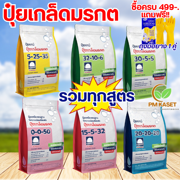 ของแท้ รวมสูตร ปุ๋ย เกล็ด รุ่งอรุณ เร่งดอกเร่งผล ซื้อ 499 บาท ฟรีถุงมือยาง 1 คู่!! ขนาด 1 กิโลกรัม
