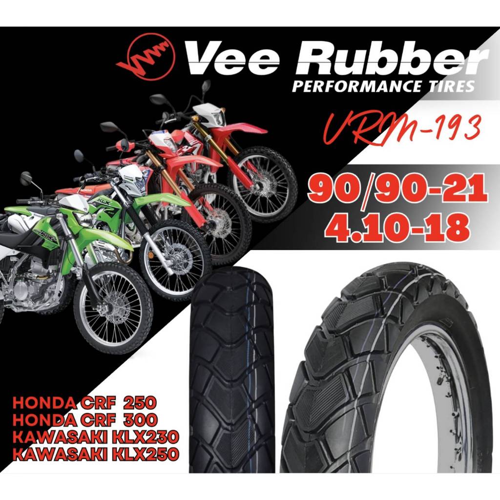 ยางวิบาก Vee rubber vrm193 ขนาด 90/90-21 , 4.10-18  ยางใหม่ YAMAHA WR155 ยาง crf klx