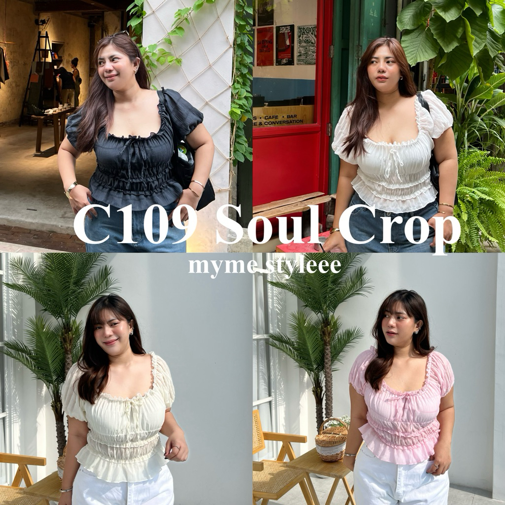 C109 Soul crop เสื้อครอปสาวอวบ - myme.styleee