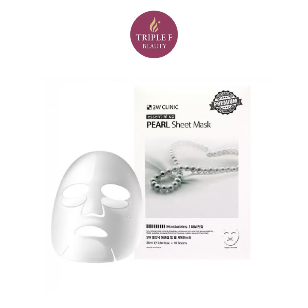 ⭐️แท้ 100% | พร้อมส่ง⭐️ 3W Clinic | Pearl Sheet Mask มาส์กไข่มุกเพื่อผิวกระจ่างใส มีออร่า