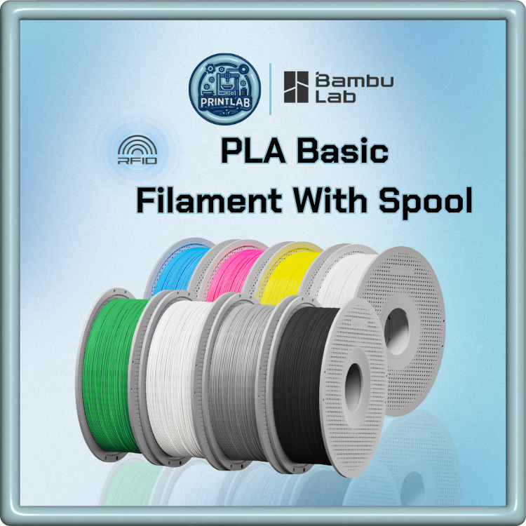 Bambu Lab PLA Basic Filament พร้อมแกนม้วน RFID สำหรับ 3D Printer AMS (PLA พร้อม Spool)