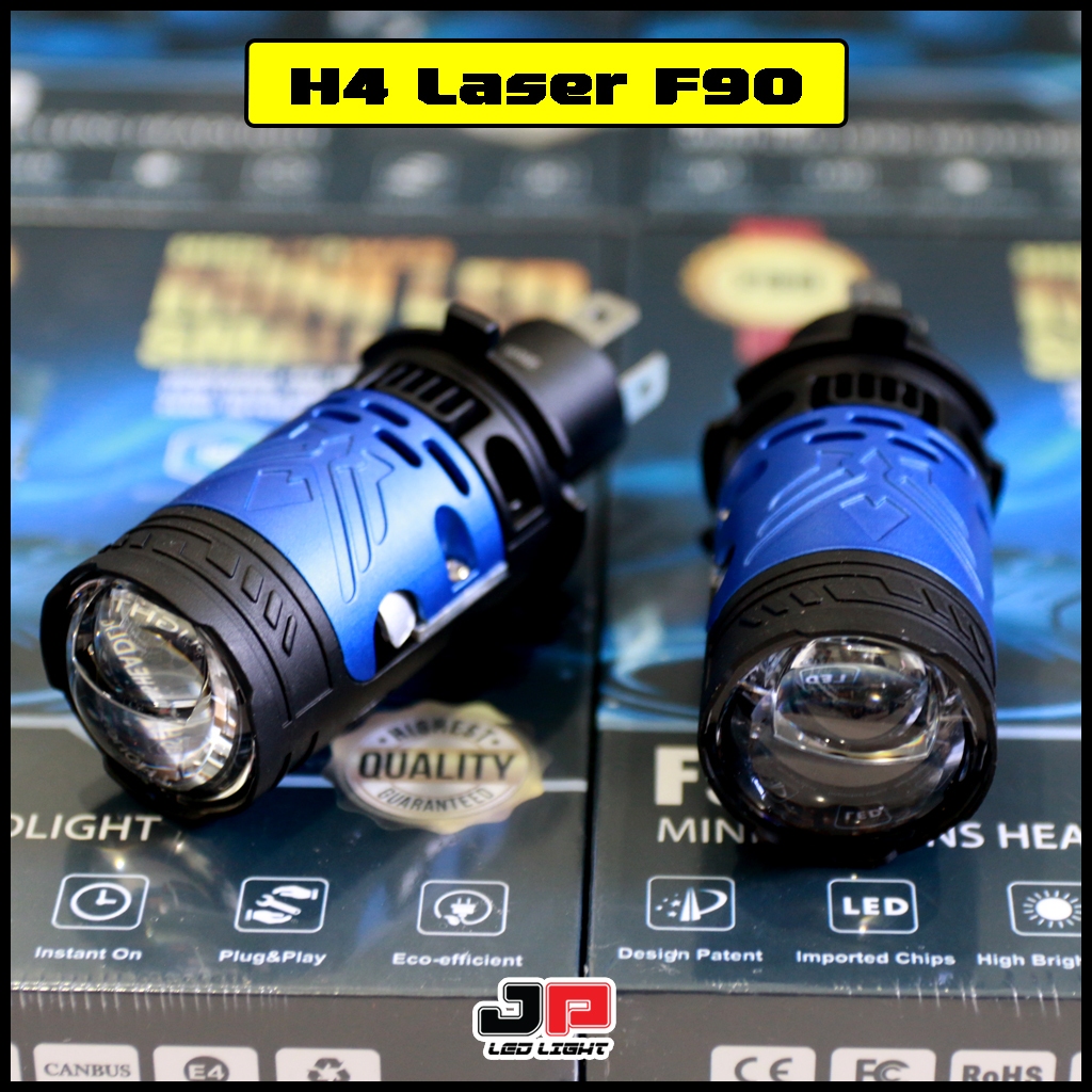 หลอดไฟหน้า H4 Laser Bi-led Projector F90 รุ่นตูดสั้น  90W 6000K