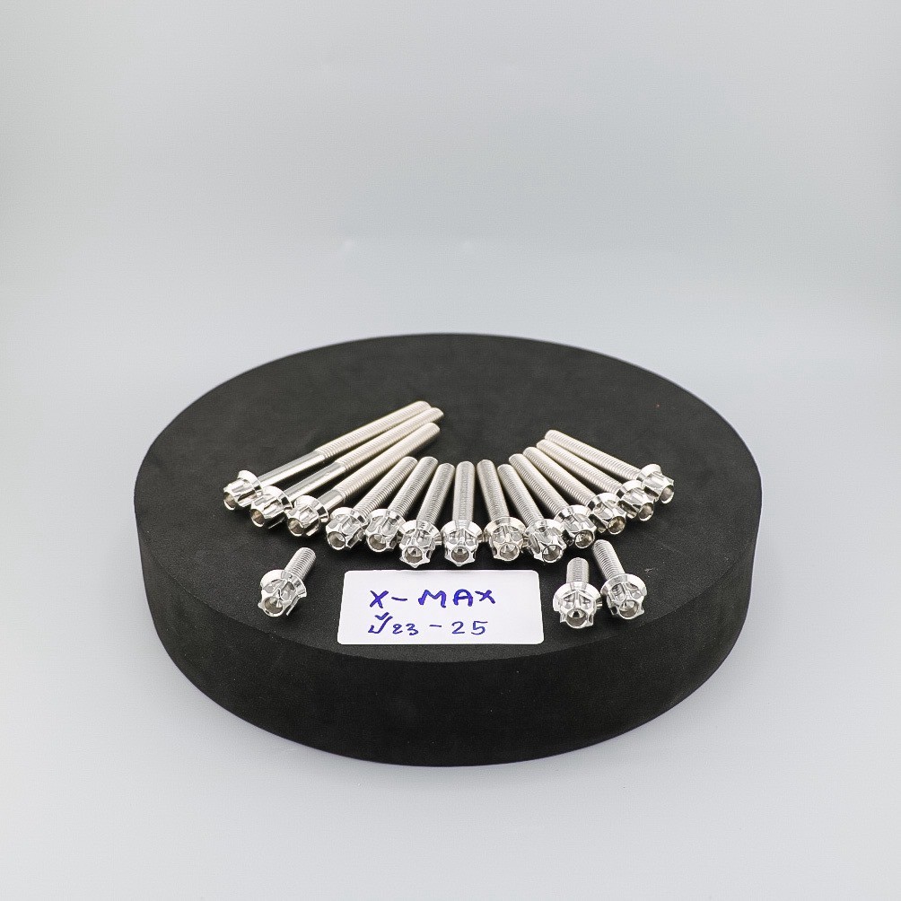 น็อตแคร้งเครื่อง X-MAX ปี23-25  16ตัว (เฟืองเลส) น็อตสแตนเลสแท้ สำหรับมอเตอร์ไซค์ #SFshop