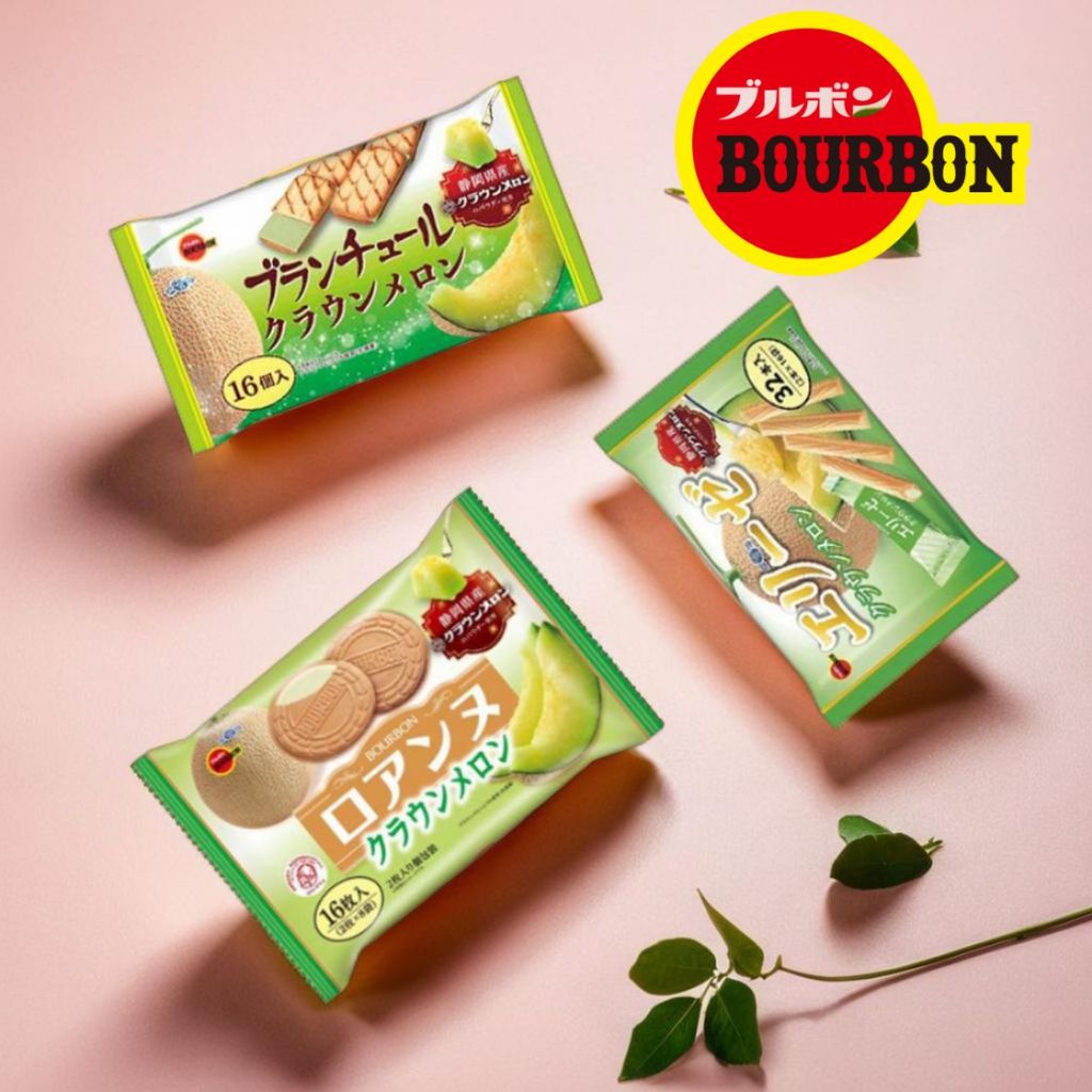 ขนมญี่ปุ่น Bourbon Crown Melon เวเฟอร์/คุกกี้/บิสกิตนำเข้าแท้จากญี่ปุ่น (Roanne / Blanchul / Elise)