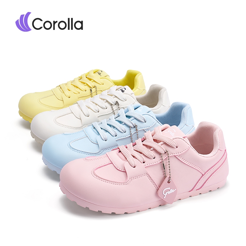 【9.1รุ่นใหม่】Corolla Macarons shoes รองเท้าผู้หญิงพาสเทล ทรงหัวกลม จี้หัวใจถอดได้ ใส่สบาย ของแท้ 100