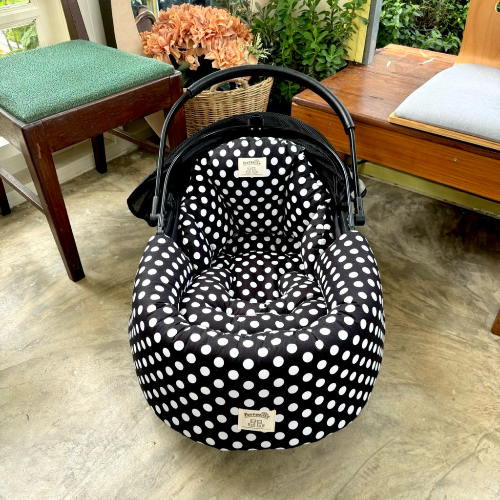 เบาะรองรถเข็นสุนัข เบาะหุ้มรถเข็น Polka dot Stroller cushion