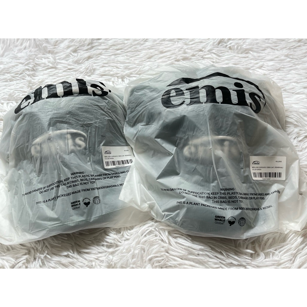 [พร้อมส่งGreen/แท้] EMIS NEW LOGO CORDUROY BALL CAP หมวกลูกฟูกรุ่นฮิตตอบ