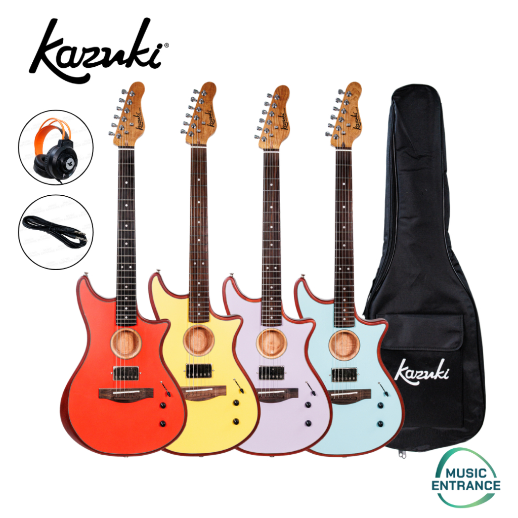 Kazuki Hybrid Guitar Acoustacaster ST กีตาร์ไฮบริด ได้ทั้งแบบ กีตาร์ไฟฟ้า และ กีตาร์โปร่ง