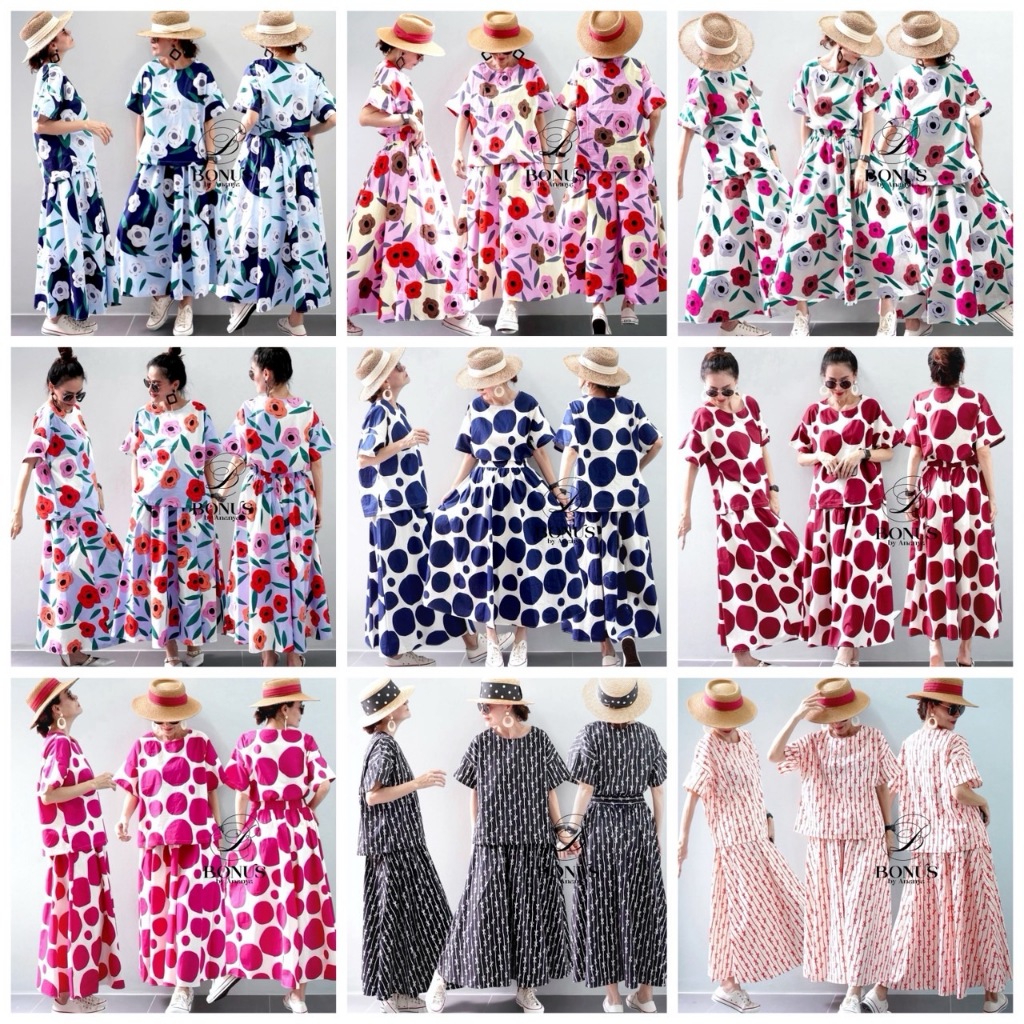 📍🍒NADA51   🌺Bonus by Ananya🌺    🌸🌸 New ❤️สวยละมุน น่ารักสุดๆ ชุดเซ็ตเสื้อคอกลมแขนสั้น