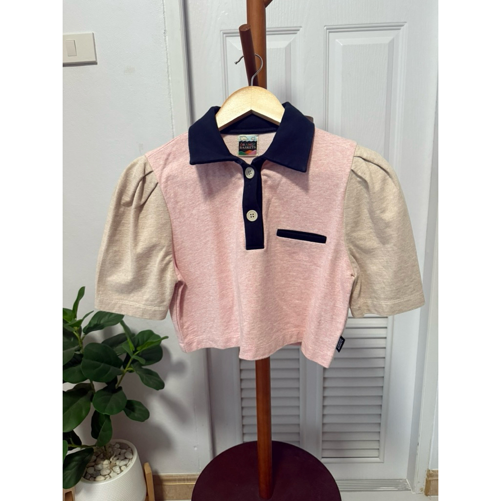 เสื้อครอป คอปก แบรนด์ Orange baskets 🥦