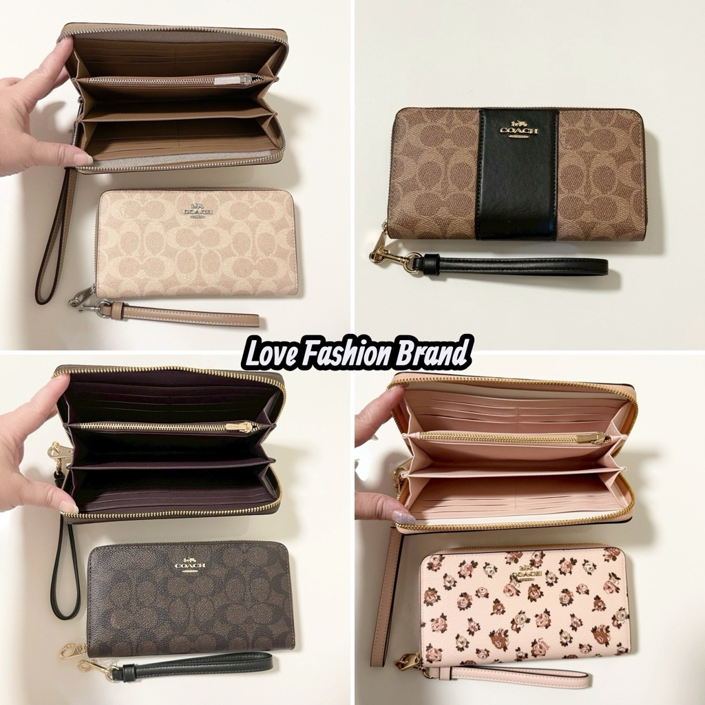 ✨ผ่อน0%✨ กระเป๋าสตางค์ C4452 LONG ZIP AROUND WALLET cw778 CW947