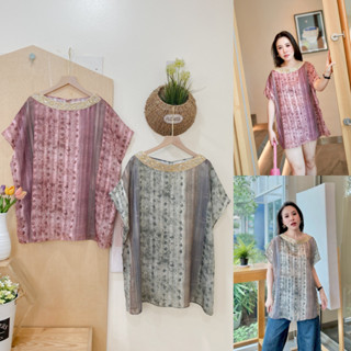 Lynlalin เสื้อผู้หญิง แพทเทิร์นคอกลม ดีเทลปักเลื่อมหมุดด้วยม…