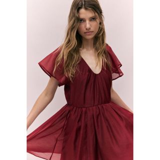 H&M(เอชแอนด์เอ็ม) เดรสแขนผีเสื้อ ผู้หญิง 1297761_1