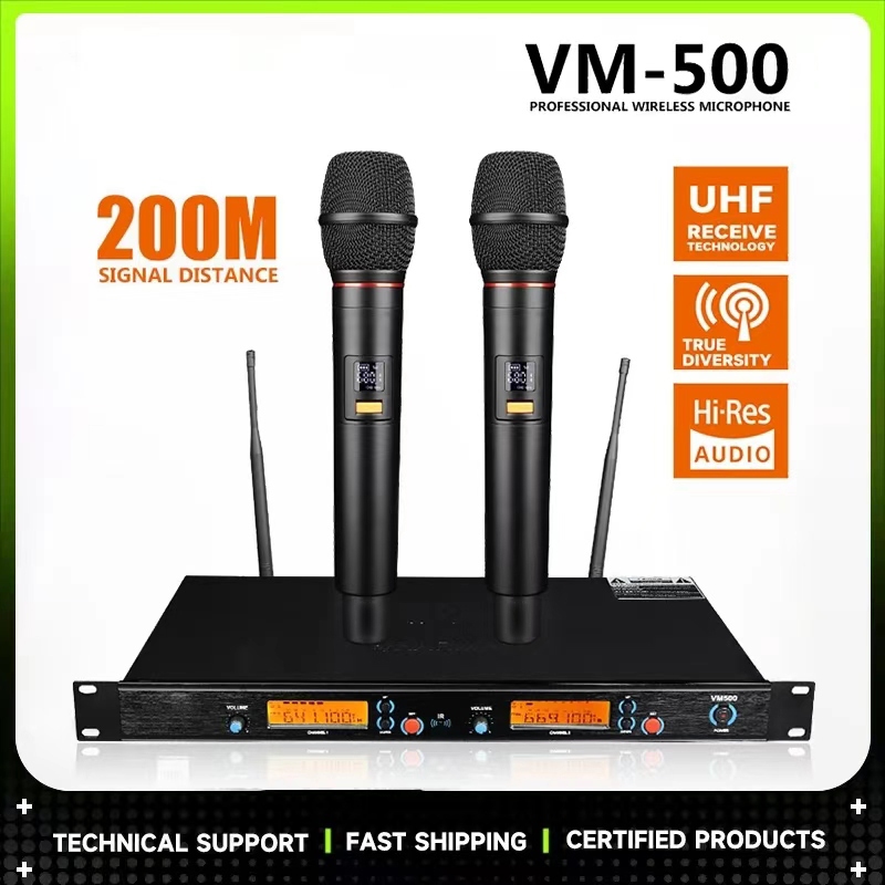 VM500/VM-800 ไมค์ ลอย ไร้ สาย ไมโครโฟนไร้สายคู่ ไมโครโฟนไร้สาย u ส่วนการแสดงบนเวทีแกนนำการประชุมตระก