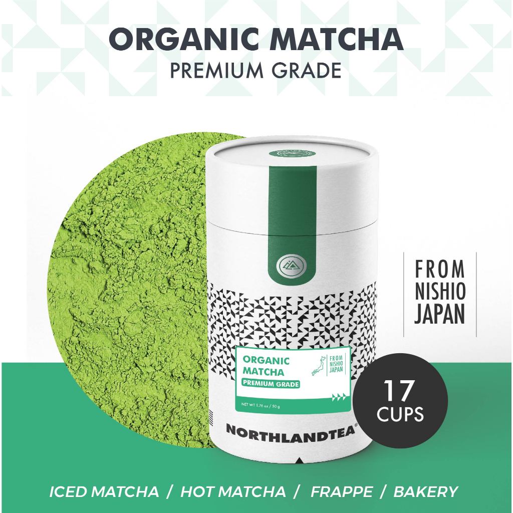 Northlandtea - ผงมัทฉะออร์แกนิค 50g - Premium grade - เมืองนิชิโอะ ประเทศญี่ปุ่น