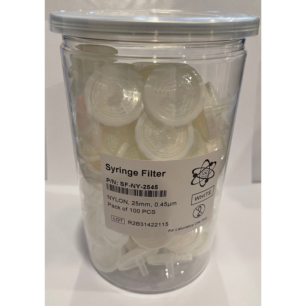 Syringe Filter Nylon 25 mm 0.45 um (100/pk)