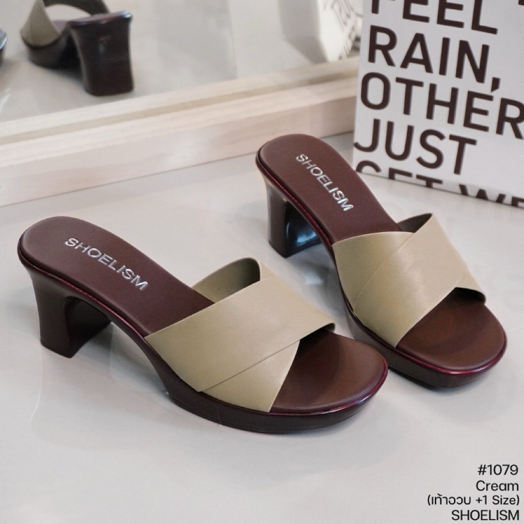 (เท้าอวบเพิ่ม 1 ไซส์) รองเท้าลำลอง ส้นสูงแบบสวม (SS 1079) ส้นแมกซี่สวย รุ่นนี้ใส่แล้วดูสง่าเป๊ะเว่อร์สุดๆ - รูปที่ 5