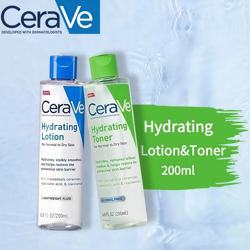 โทนเนอร์ที่จำเป็นสำหรับฤดูร้อนCerave Hydrating Toner 200ML Niacinamide Hyaluronic Acid Ceramide Moisturizer Toner 200ml