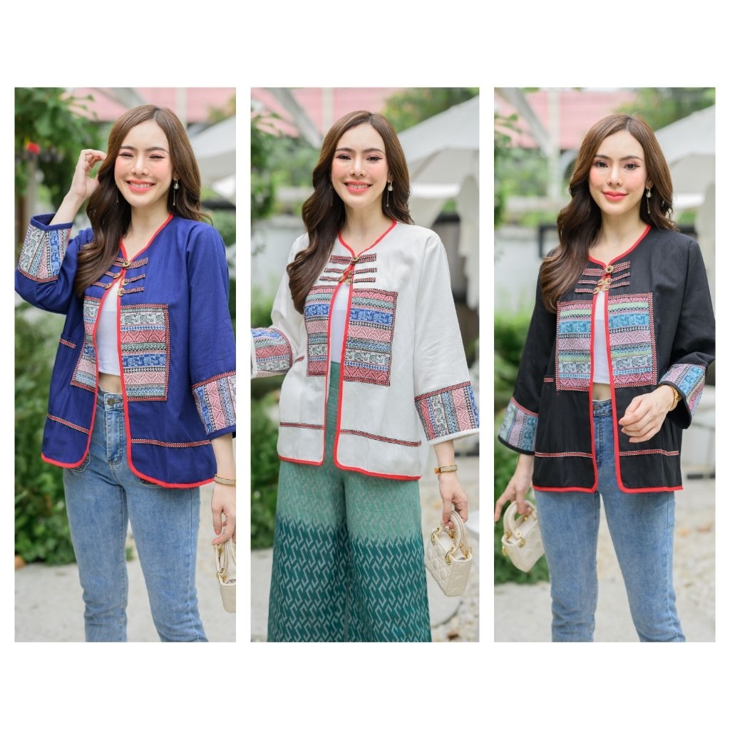 เสื้อคลุมช้างผ้าฝ้ายเชียงใหม่ อก 44นิ้ว,ยาว 24 นื้ว