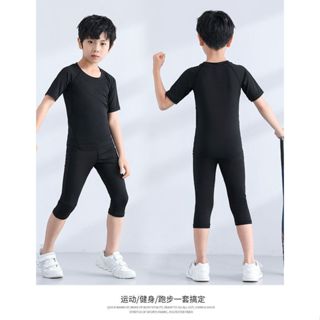 ชุดรัดกล้ามเนื้อเด็ก เสื้อแขนสั้น+กางเกง5ส่วน