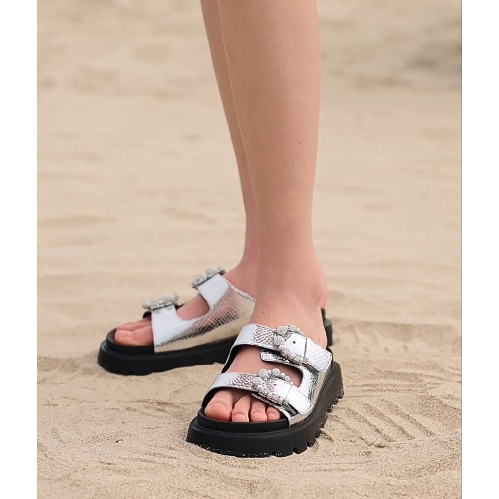 Staccato Women's Birkenstocks รองเท้าแตะผู้หญิง ส้นหนา