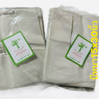 ถุงหูหิ้วเกรดบีแบบหนาตราต้นกล้วยสีฟ้าขนาด15x30