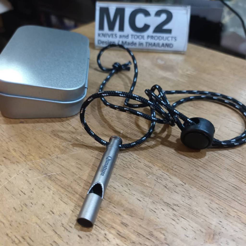 QUNATURE TITANIUM WHISTLE  MOD UNIT 02 นกหวีด ไทเทเนียม ไรท์สาระกับครูแว่น Tec40store