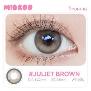 Midroo Juliet lens【0~-600°】 แว่นตาสายตาสั้น คอนแทค อนแทคเลนส์ขายดี มีไฮไลท์ สายหวาน รายเดือน Brown/ Grey/Bule 14.2mm