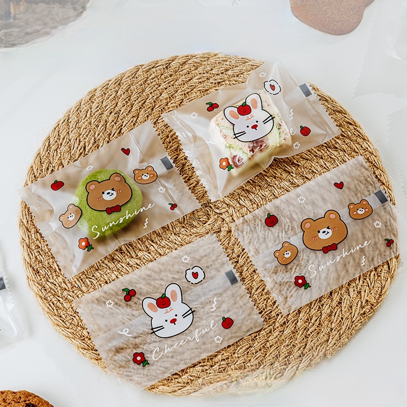 ถุงซีล ใส่คุกกี้ ถุงขนม ลายน่ารัก หมี กระต่าย ขนาด 5.5x8.5 และ 7x10 ซม. แพคละ 95-100 ใบ - รูปที่ 5