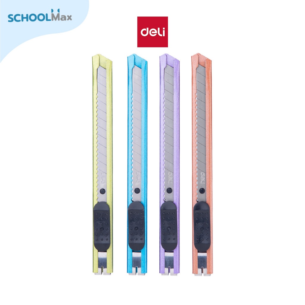 Deli คัตเตอร์เหล็ก 9 mm (คละสี) No.2066
