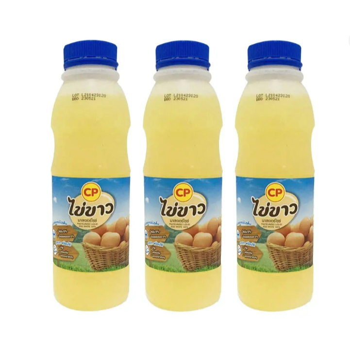 ซีพี ไข่ขาวเหลวพาสเจอร์ไรซ์ 430 ก. x 3 ขวด CP Liquid Pasteurized Egg White 430 g x 3