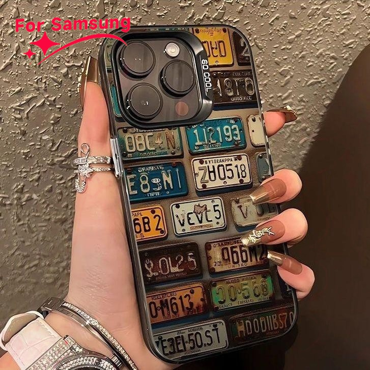 ป้ายทะเบียนศิลปะ Samsung Galaxy A15 A54 A53 A52 A34 A50 A05 A05s เคสโทรศัพท์ กระจกการ์ตูนกราฟฟิตี หัวใจ นิ่ม เคสโทรศัพท์