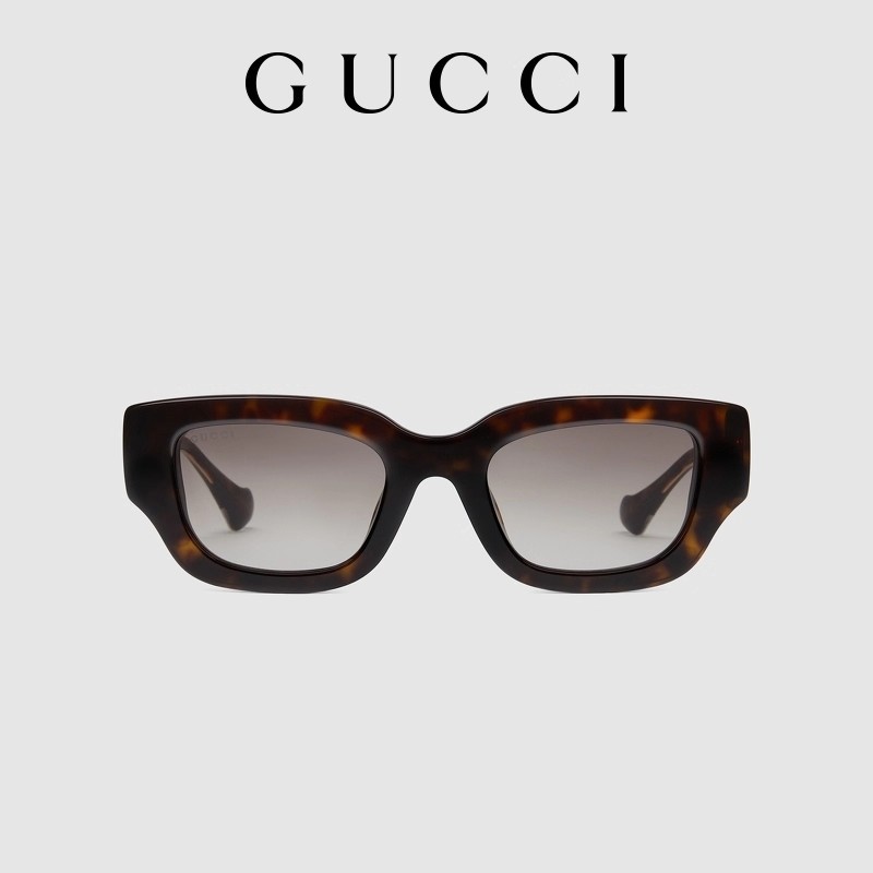 GUCCI Gucci กรอบจมูกต่ำกรอบรูปสี่เหลี่ยมผืนผ้าแว่นกันแดดแว่นกันแดด
