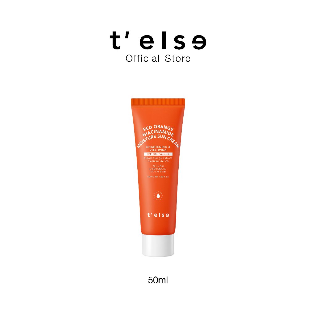 T'else Red Orange Niacinamide Moisture Sun Cream 50 ml (กันแดดไวท์เทนนิ่ง ลดผิวหมองคล้ำ 3 วัน)