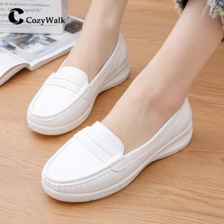 CozyWalk รองเท้าคัชชูผู้หญิง 👠 แบบสวม หนังนิ่ม พื้นนุ่ม เดินสบาย สไตล์มินิมอล มี 3 สี