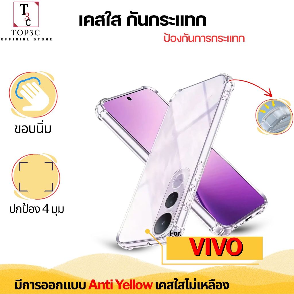 เคส ใสกันกระแทก Vivo iqoo z9 v50 lite z9x v20pro v19 v25 s1pro v29e
