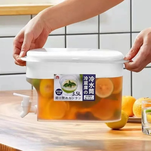 ⚡ส่งเร็ว⚡ถังน้ำปาร์ตี้ ถังน้ำผลไม้ ถังน้ำแข็ง กระติกน้ำเย็น คูลเลอร์น้ำมีก๊อก 3500ml ความจุขนาดใหญ่ สามารถใส่ตู้เย็นได้ - รูปที่ 4