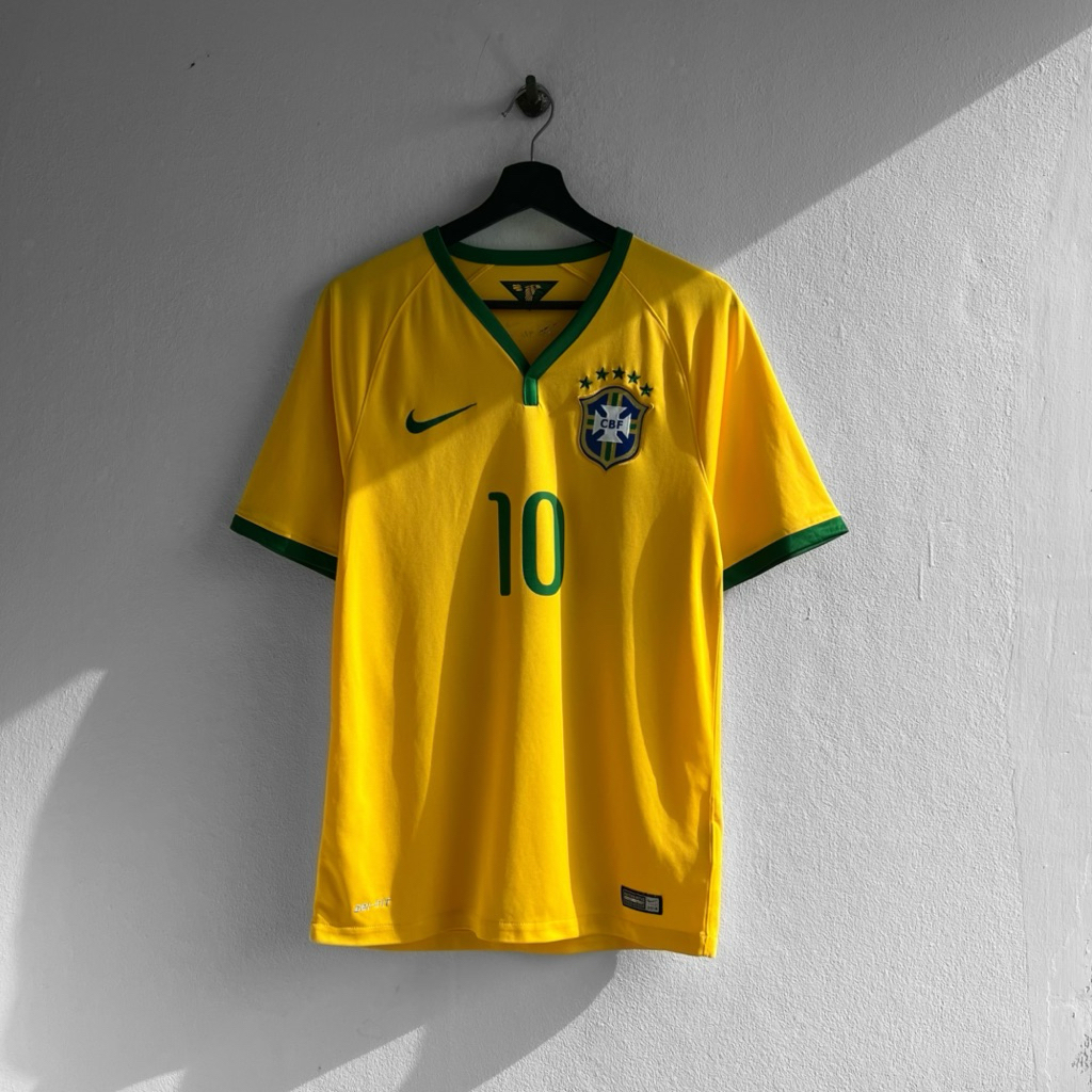เสื้อบอล NIKE BRAZIL MATCH AUTHENTIC 2014 WORLD CUP JERSEY SHIRT TRIKOT NEYMAR JR  DRI FIT BRAZIL NA